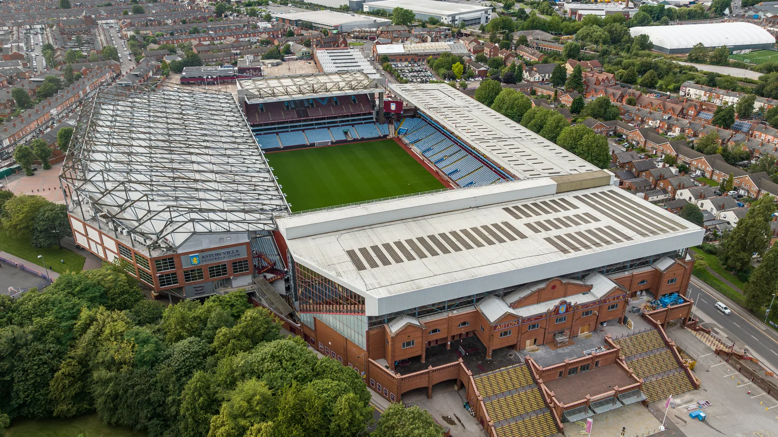 Villa Park, Aston Villa's stadium in Birmingham — the shirt-front Visit Rwanda now sponsors